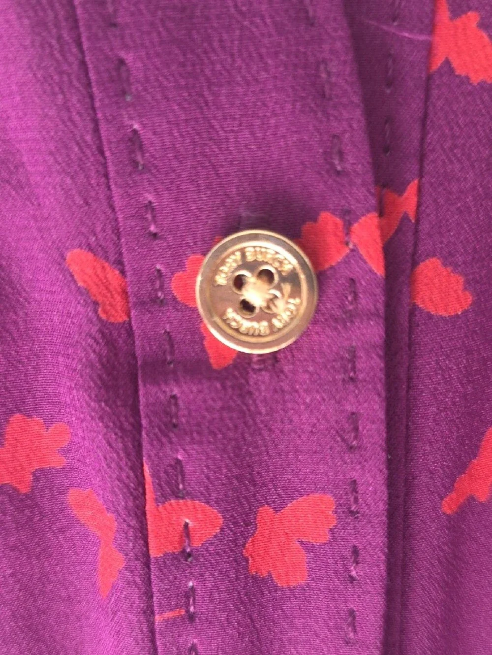 Tory Burch Purple Long-Sleeve Button Front Blouse